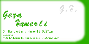 geza hamerli business card